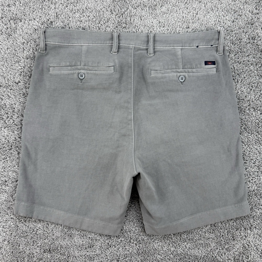 Faherty Stretch Terry Shorts Men's 35 Gray Chino Preppy Soft Twill Stretch - Picture 7 of 10
